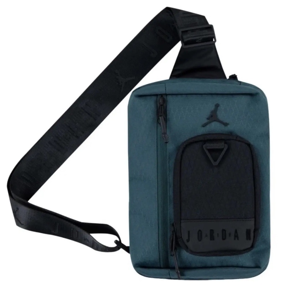 Jordan Men's Teal and Black Sling Crossbody Bag